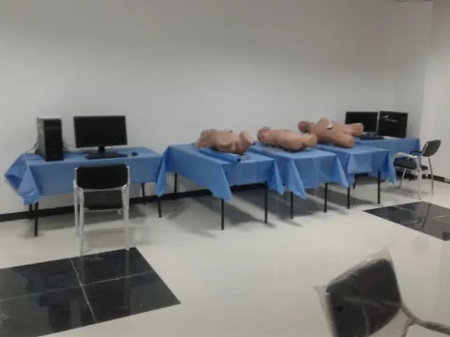 Skills lab with task trainers